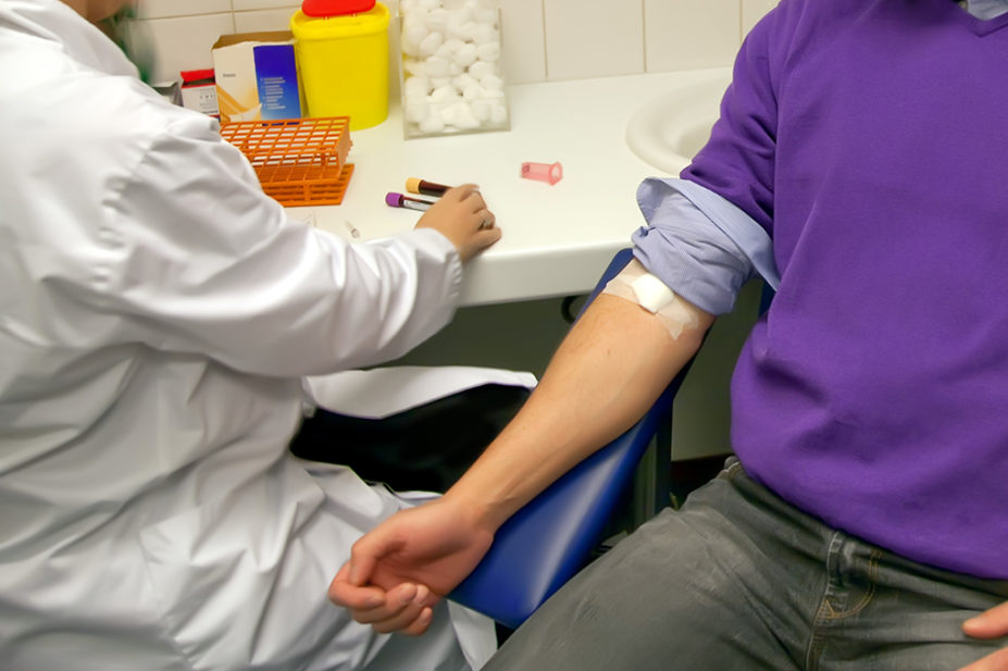 Man having a blood test
