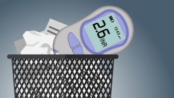 Illustration of an INR monitor in the bin