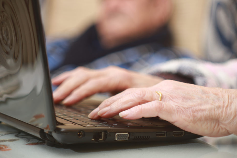 Older person using computer