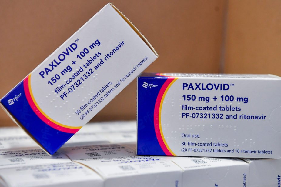 Packet of Paxlovid (nirmatrelvir + ritonavir; Pfizer)