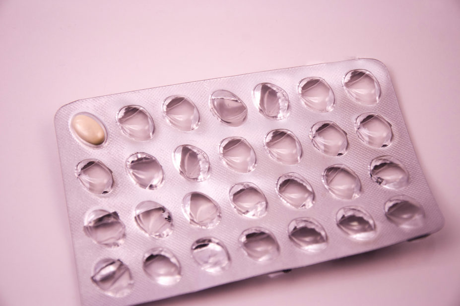 A blister pack with one hormone replacement therapy pill left