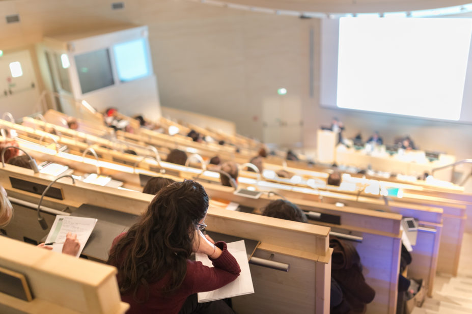 Image of students in a lecture hall at university