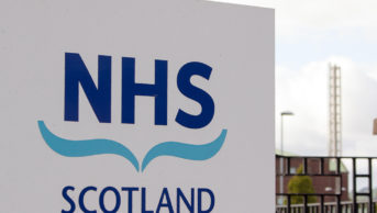 NHS Scotland sign outside the Golden Jubilee National Hospital and The West of Scotland Regional Heart & Lung Centre, Dalmuir, Clydebank, Scotland