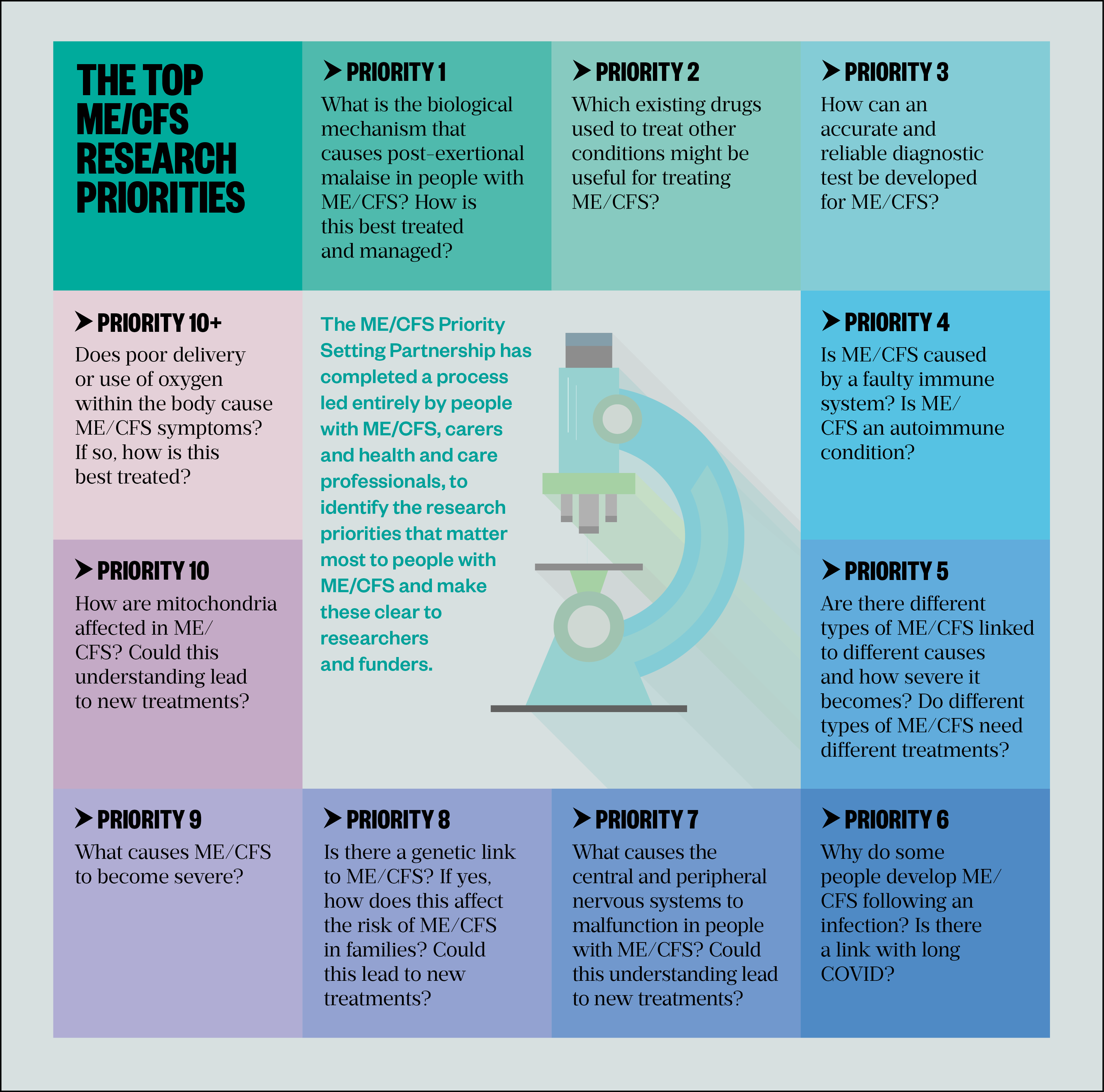 Figure: The top ten research priorities for myalgic encephalomyelitis/chronic fatigue syndrome