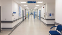 empty NHS hospital corridor