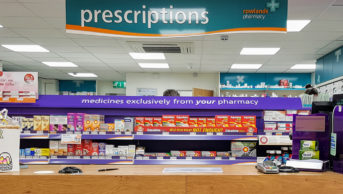 Empty pharmacy counter to suggest a shortage of pharmacist