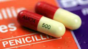 amoxicillin capsules on box