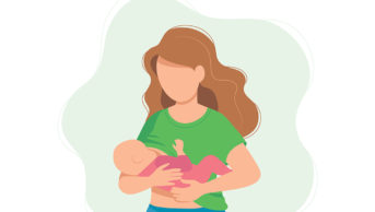 Illustration of breastfeeding mother