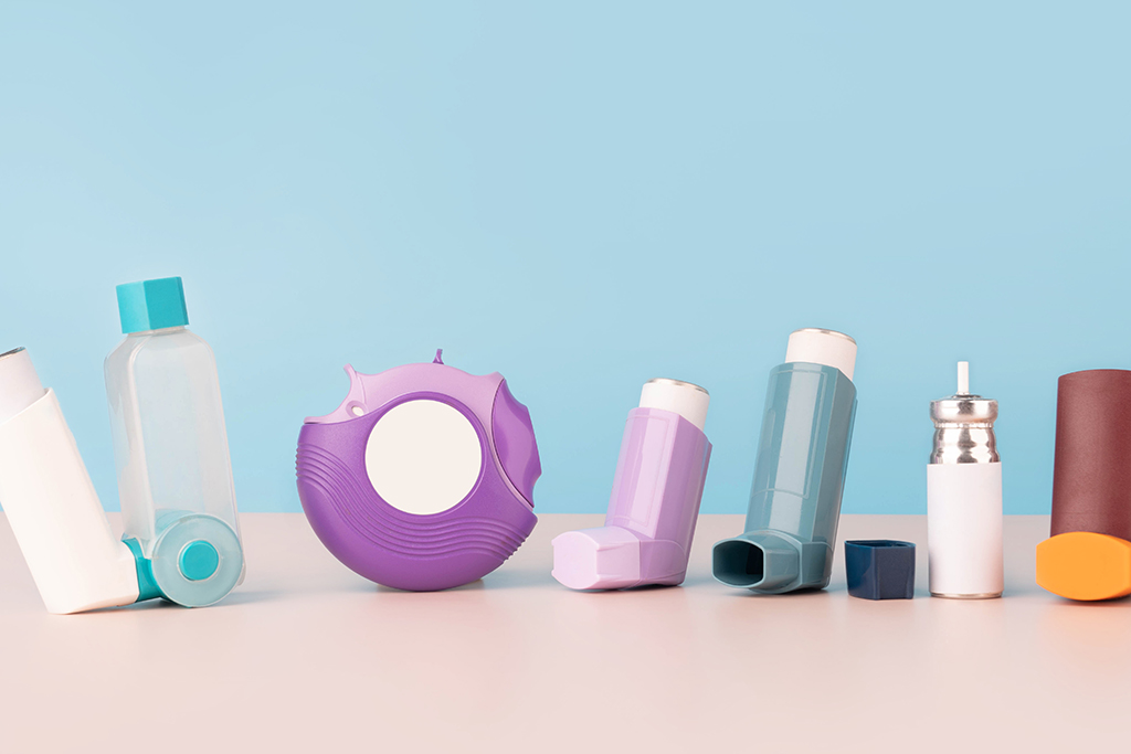 set of asthma inhalers