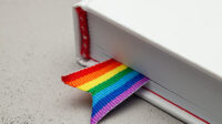 Book with rainbow bookmark
