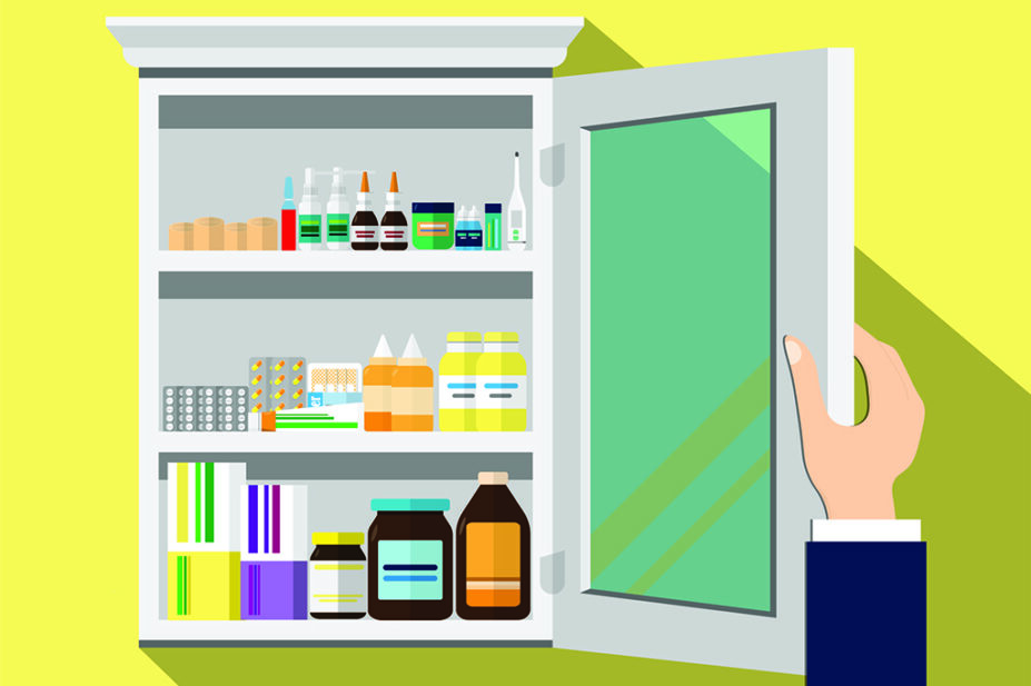 Illustration of a home medicines cabinet