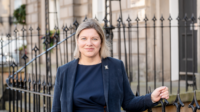 Royal Pharmaceutical Society director for Scotland, Laura Wilson, in front of the RPS offices in Edinburgh.