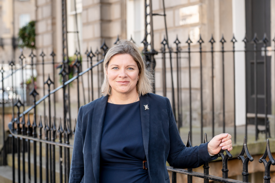 Royal Pharmaceutical Society director for Scotland, Laura Wilson, in front of the RPS offices in Edinburgh.
