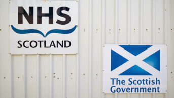 NHS Scotland and Scottish Government signs