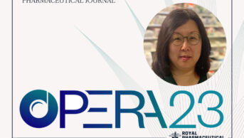 Photo of OPERA shortlisted pharmacist Mandy Wan with the award's logo