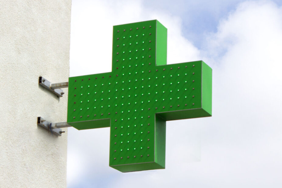 Pharmacy cross sign