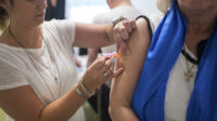 Patient receiving a seasonal influenza (flu) vaccine