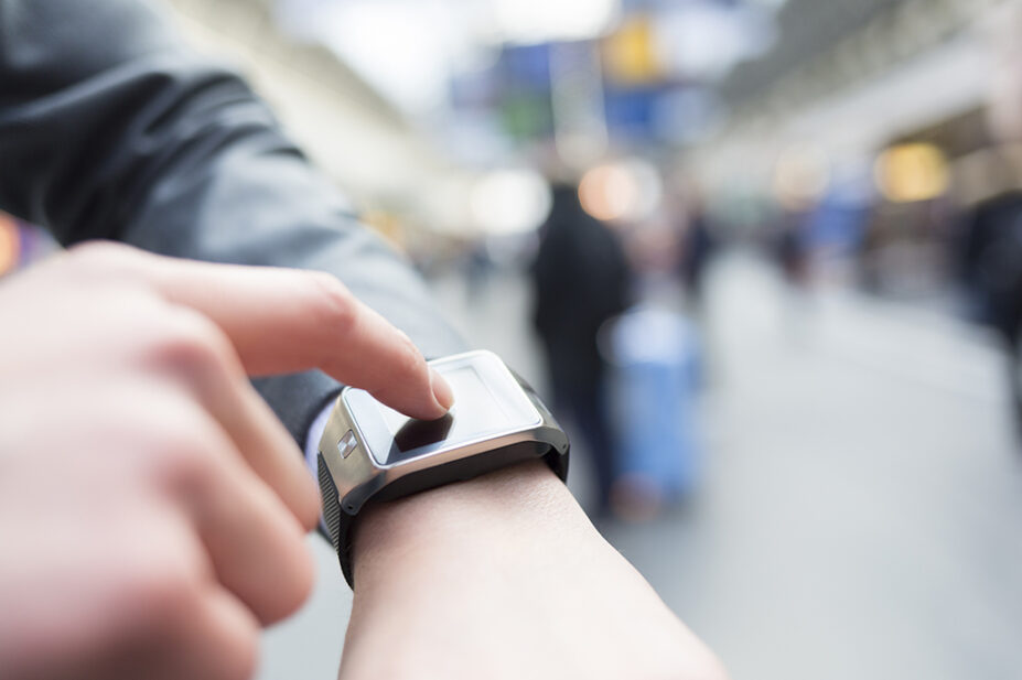 person using smartwatch