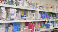 medicines on shelves