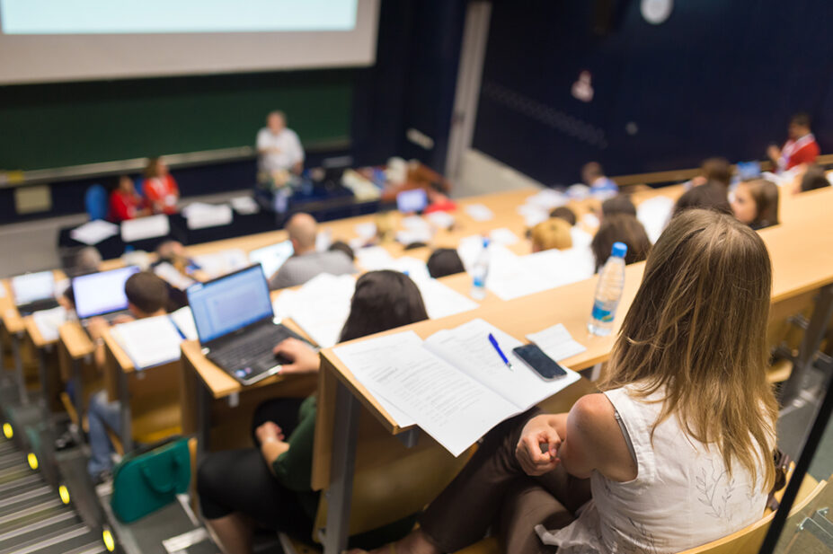 students in university lecture hall