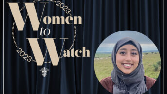 Image with the Women to Watch 2023 logo and Abeer Aamir