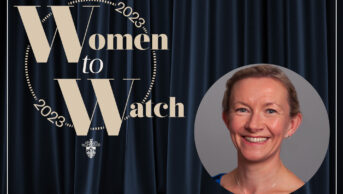 Image with the Women to Watch 2023 logo and Elaine Ferguson