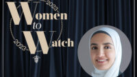 Image with the Women to Watch 2023 logo and Runa Salim