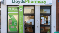 Photo of a 24-hour automated prescription dispenser at LloydsPharmacy, Totton, Hampshire
