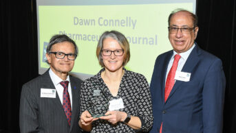 Photo of Bharat Shah, Dawn Connelly and Salim Jetha at the 2024 Avicenna Awards