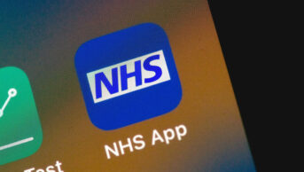 Close up photo of NHS app icon