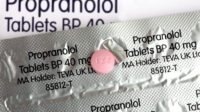 propranolol blister pack with tablet popped out