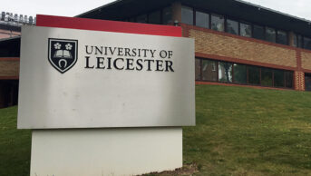 University of Leicester signage on main campus