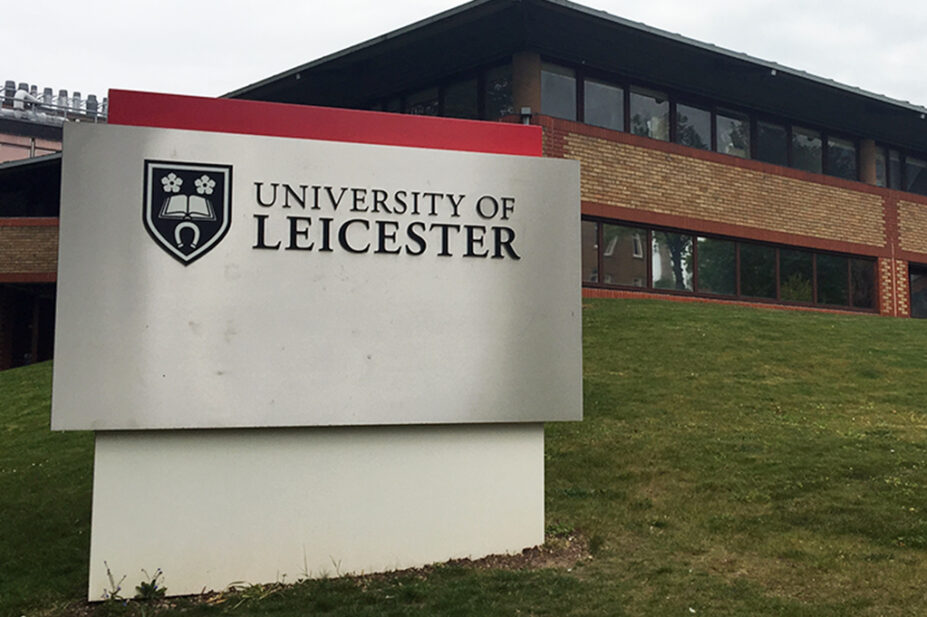 University of Leicester signage on main campus