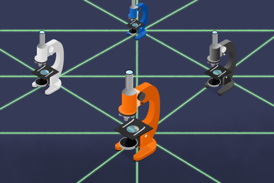 An illustration of a connected network of microscrope