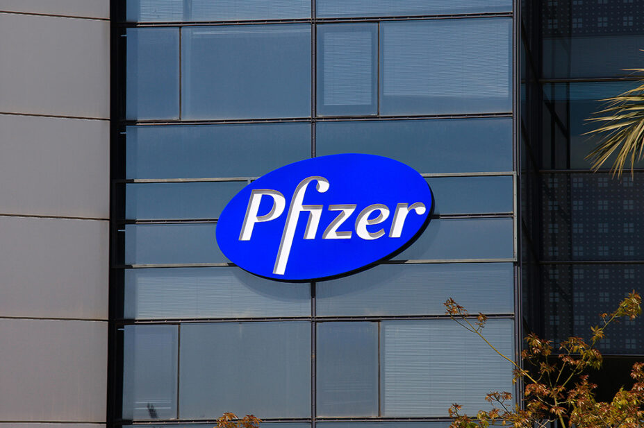 pfizer logo on building