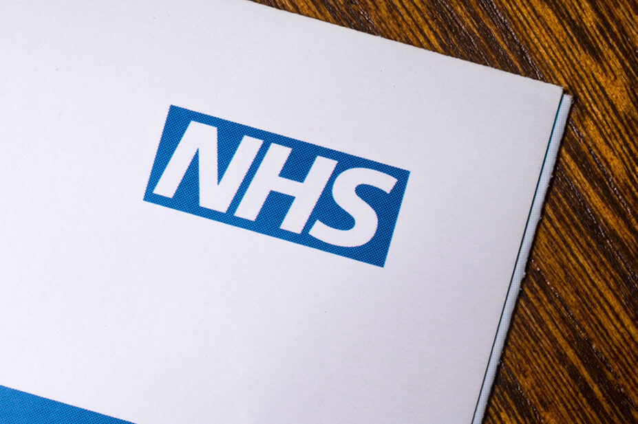 NHS logo on paper
