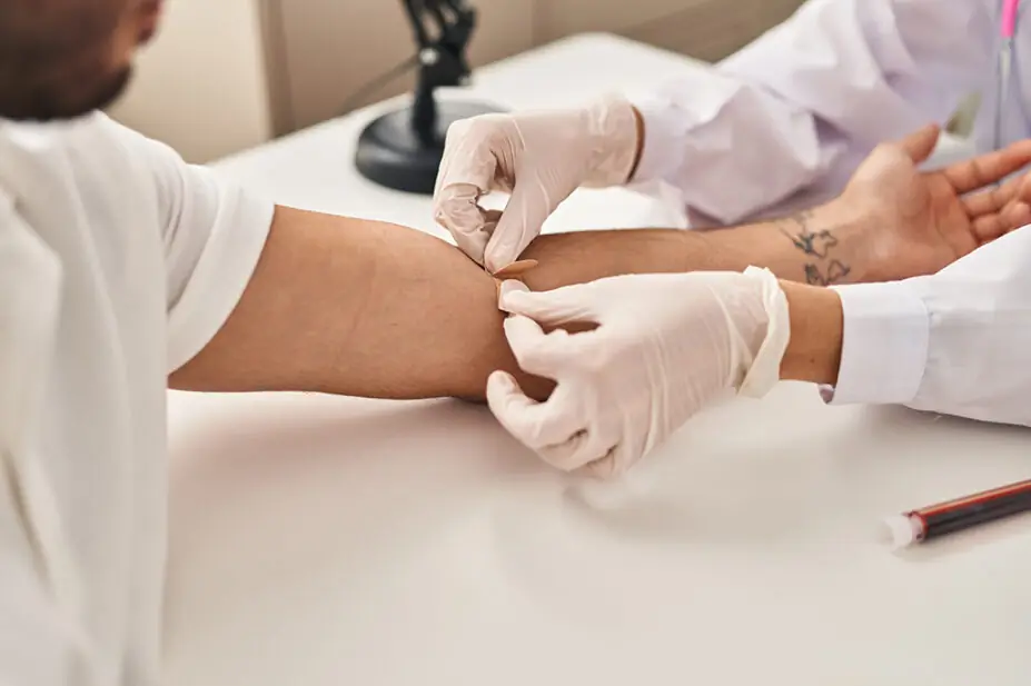 Man having blood test