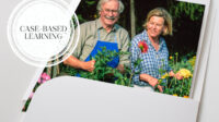 A case file with an older couple gardening happily in the sun