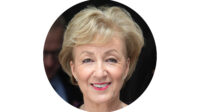 Photo of Andrea Leadsom in a circle on a white background