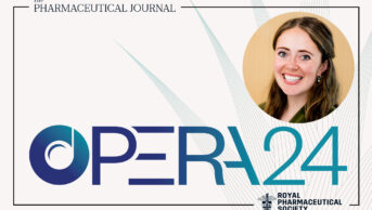 Photo of OPERA shortlisted researcher Anna Robinson-Barella on a stylised background with the OPERA logo