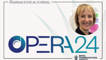 Photo of OPERA shortlisted researcher Zoe Edwards on a stylised background with the OPERA logo