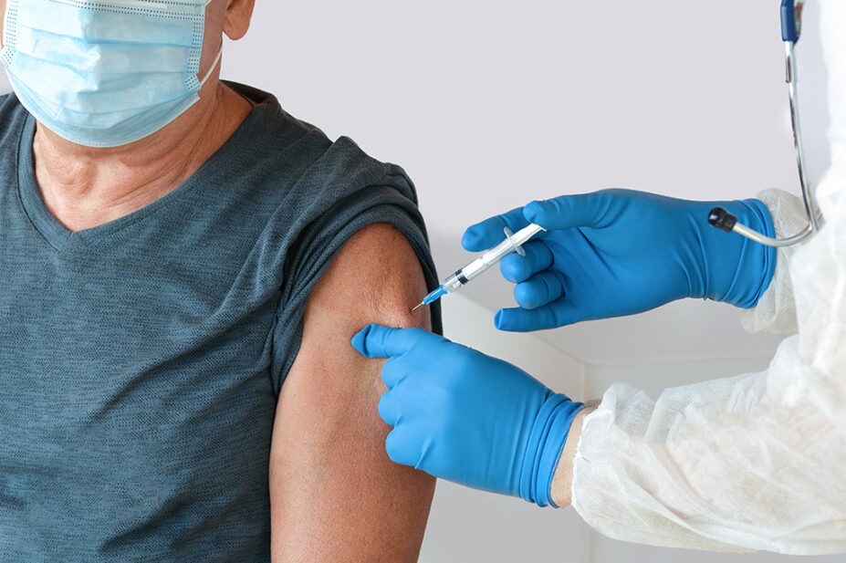 Older person having vaccination