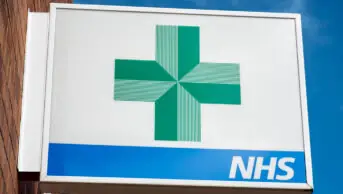 NHS pharmacy sign