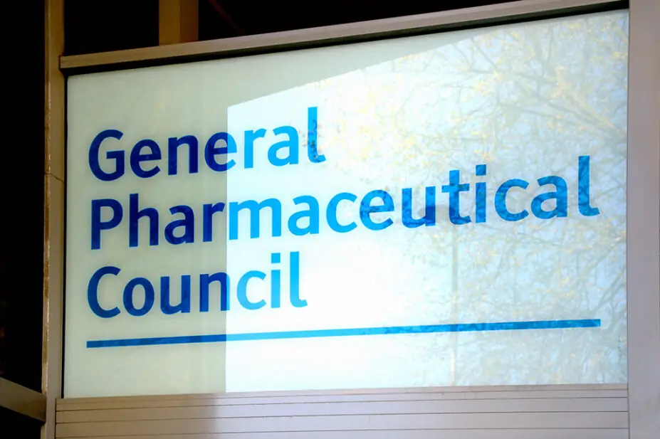 General Pharmaceutical Council signage at its London offices