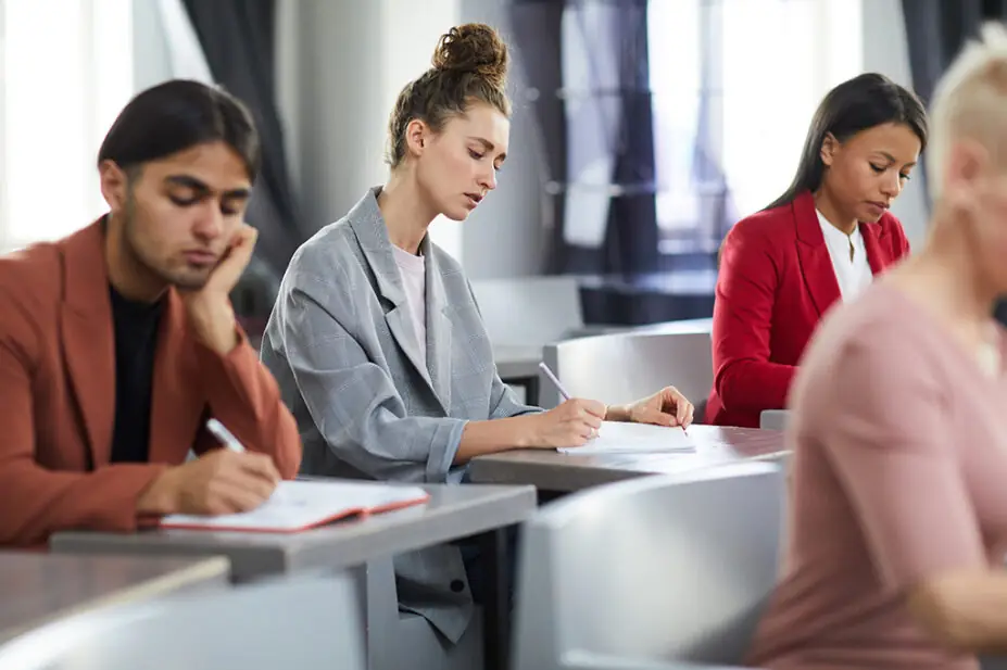 Students sitting at desks