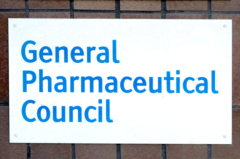 Genral Pharmaceutical Council sign at its offices