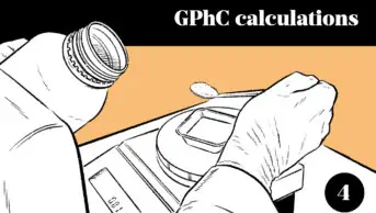 Illustration of someone measuring out a powder on a high sensitivity scale