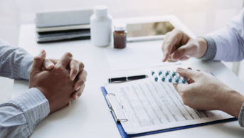 Patient attends medication review with a doctor