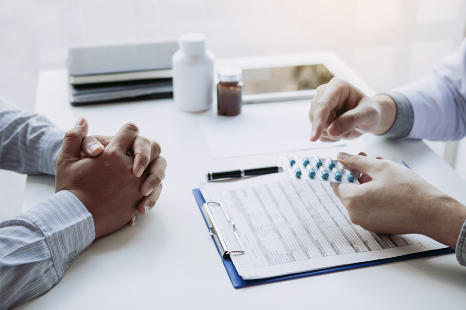 Patient attends medication review with a doctor