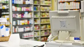 An image of a pharmacy checkout